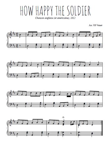 Téléchargez l'arrangement pour piano de la partition de How happy the soldier en PDF